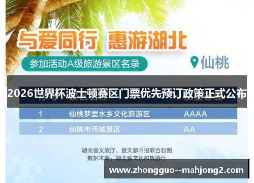 2026世界杯波士顿赛区门票优先预订政策正式公布